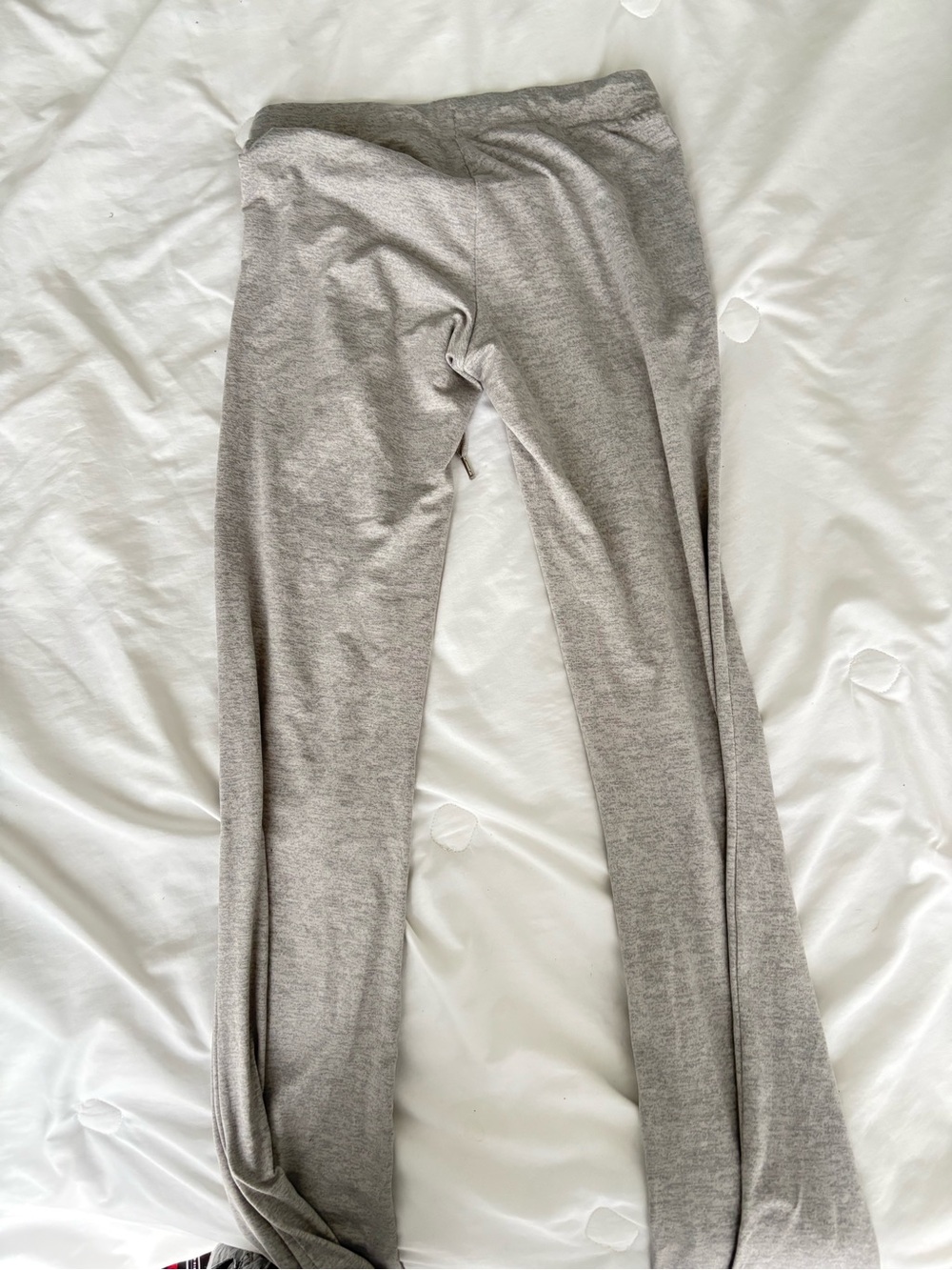 Light Grey Low Rise Flared Drawstring Pants - Picture 2 of 5